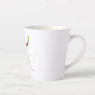 Tasse Latte Couleur d'aquarelle