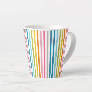 Tasse Latte Couleur été arc-en-ciel rayures
