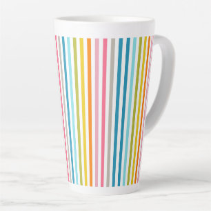 Tasse Latte Couleur été arc-en-ciel rayures