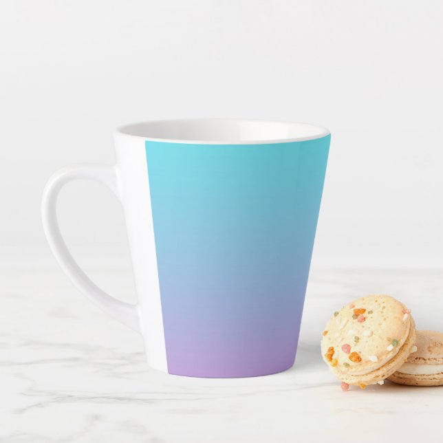 Tasse Latte Couleurs de sirène dégradé rose pourpre aquombre (En situation)