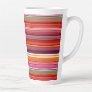 Tasse Latte Couleurs rayées vintages