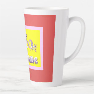 Tasse Latte Couleurs thématiques d'accueil argent rouge jaune