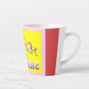 Tasse Latte Couleurs thématiques d'accueil argent rouge jaune 