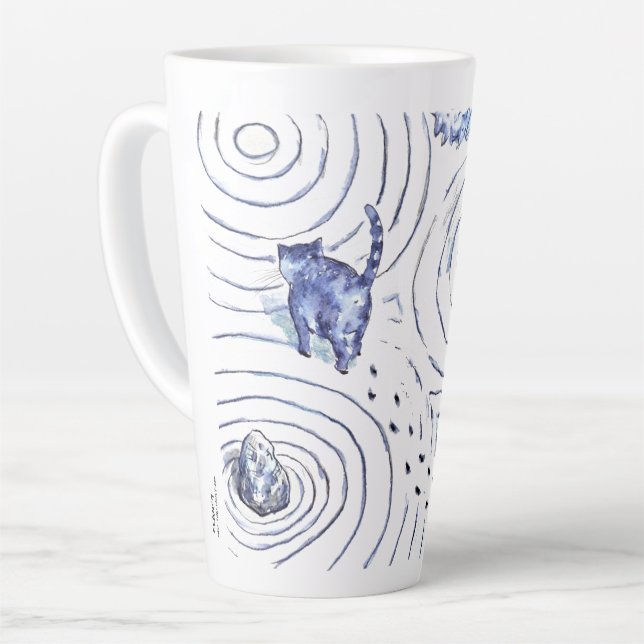 Tasse Latte Coupe Blue Cat Zen (Angle gauche)
