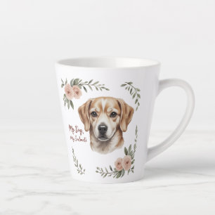Tasse Latte Coupe cadeau Amoureux des chiens floral mignonne
