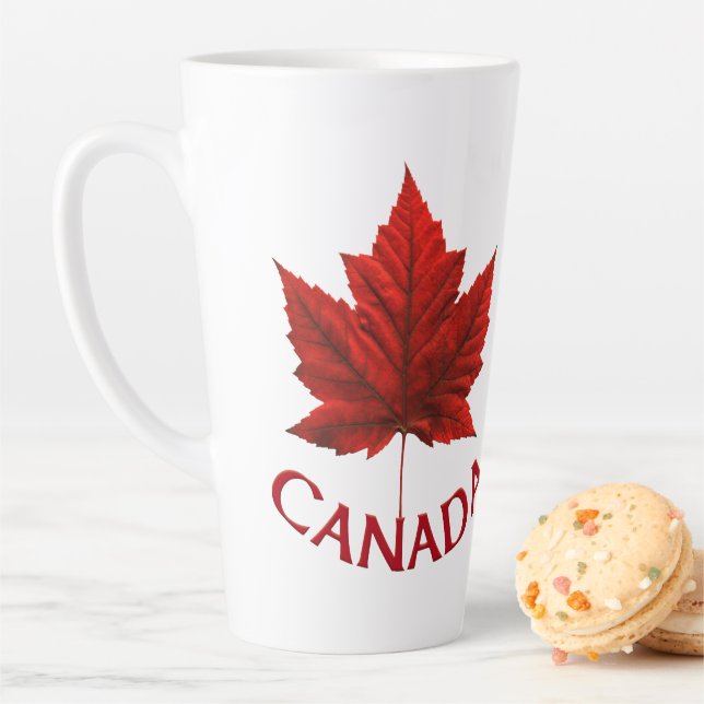 Tasse Latte Coupe Canada Musiques Custom Canada Maple Leaf Sou (En situation)