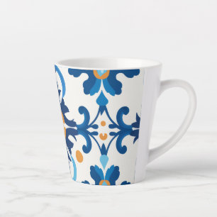 Tasse Latte Coupe d'Espresso bleu et Brown à motif