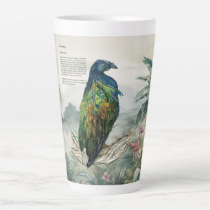 Tasse Latte Coupe en latte Nicobar Pigeon Peint à la main