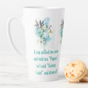 Tasse Latte Coupe Flore Bleue Latte : "Ciseaux !" Coupe Latte 