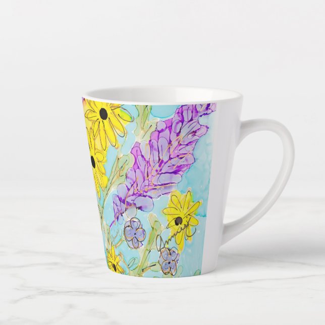 Tasse Latte Coupe Latte de Lovitude violet et jaune (Droite)