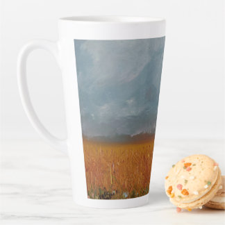 Tasse Latte Coupe Latte du paysage du champ de blé