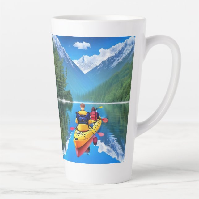 Tasse Latte Couple en Kayak | Thème Kayaking (Droite)