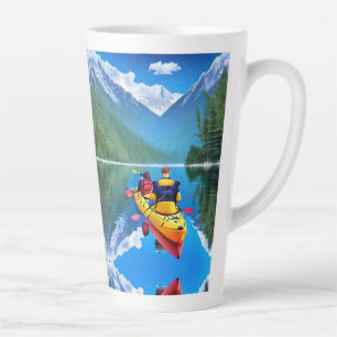 Tasse Latte Couple en Kayak   Thème Kayaking