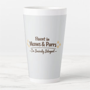 Tasse Latte Courant en Miaulements et Ronronnements Cadeau drô