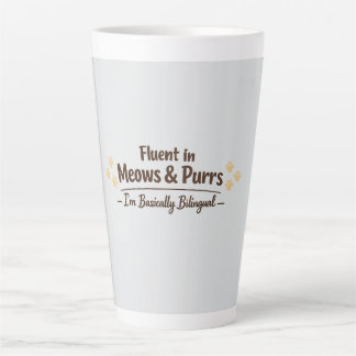 Tasse Latte Courant en Miaulements et Ronronnements Cadeau drô
