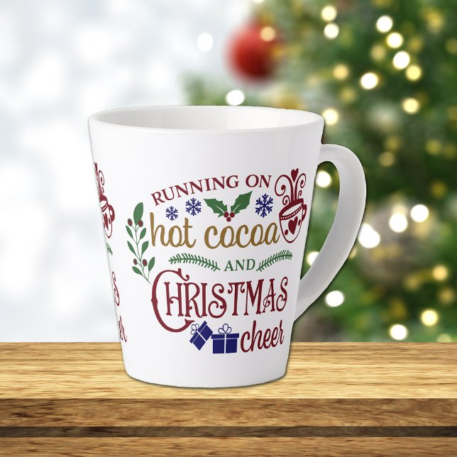 Tasse Latte Courir sur le cacao chaud et la fête de Noël (Créateur téléchargé)