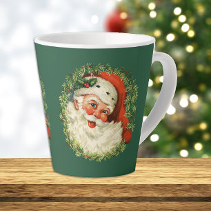 Tasse Latte Couronne rétro du Père Noël