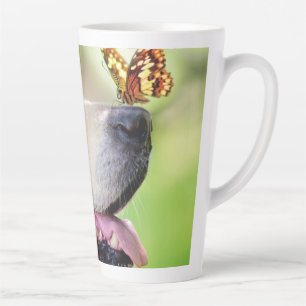 Tasse Latte Coussin décoratif Labrador et papillon