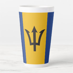 Tasse Latte Couverture totale du drapeau Bajan barbare 