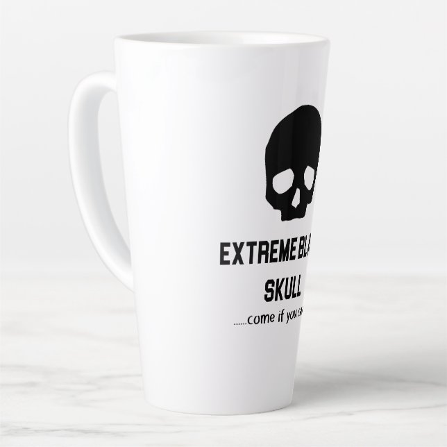 Tasse Latte Crâne noir extrême (Angle gauche)