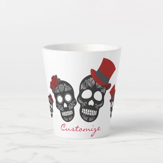Tasse Latte Crânes noirs Duo Thunder_Cove (Devant)