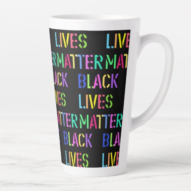Tasse Latte Crayon noir de matière vitale 01 modifiable (Droite)