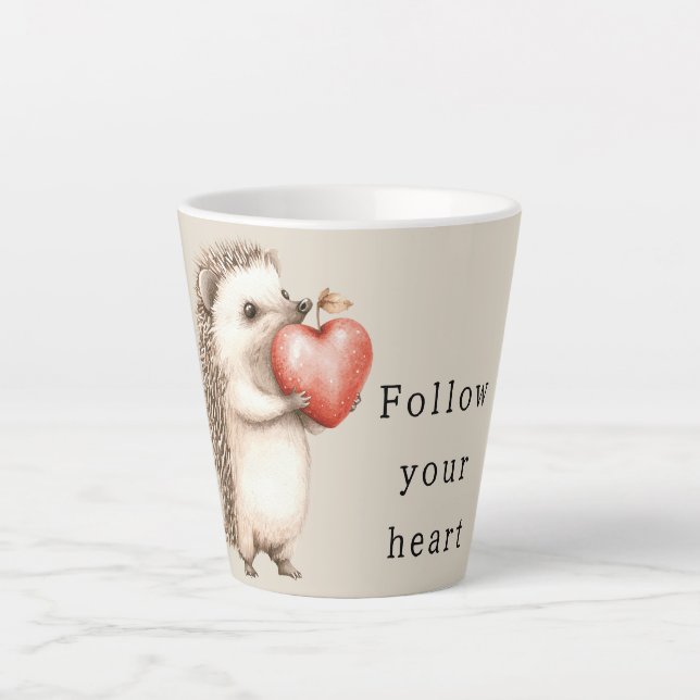 Tasse Latte Cream Hedgehog Apple Heart (Devant)