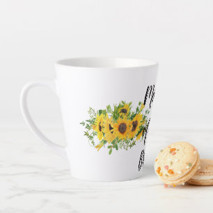 Tasse Latte Créer son propre tournesol cadeau de fête nuptiale