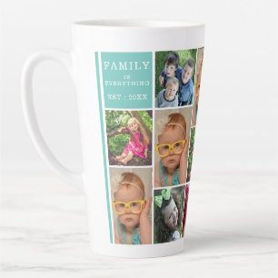 Tasse Latte Créez votre propre 13 photo Collage Monogramme Tur