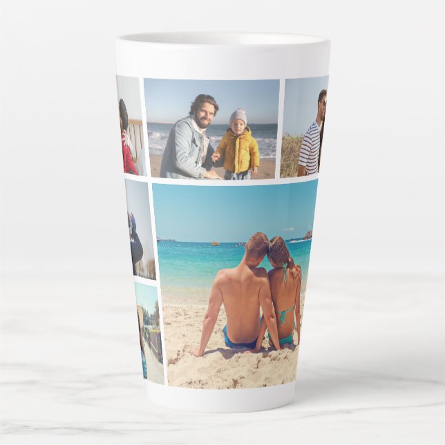 Tasse Latte Créez votre propre collection photo de 6 personnes (Devant)