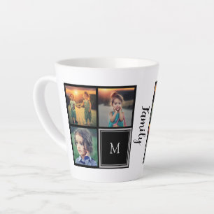 Tasse Latte Créez votre propre monogramme de collage de photo