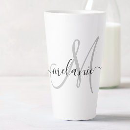 Tasse Latte Créez Votre Propre Monogramme Personnalisé Et Un S