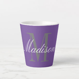 Tasse Latte Créez votre propre nom initial de monogramme