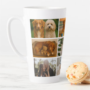 Tasse Latte Créez votre propre personnalisation de 9 photos