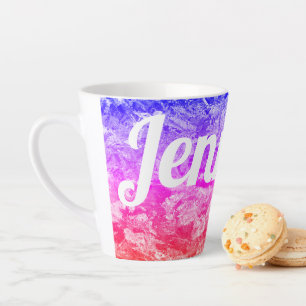 Tasse Latte Créez votre propre photo d'art Abstrait Rainbow Om