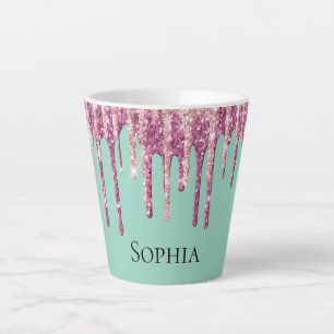 Tasse Latte Crème de crème glacée rose à la menthe Parties sci