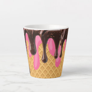 Tasse Latte Crème Glacée,Goutte à Goutte Strawberry Choco Blis
