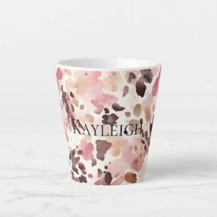Tasse Latte Crème rose Brown léopard Anniversaire
