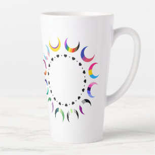 Tasse Latte Crescent Pride Lunes et Coeurs Noirs