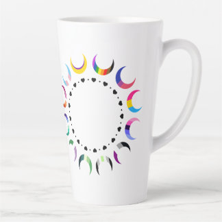 Tasse Latte Crescent Pride Lunes et Coeurs Noirs
