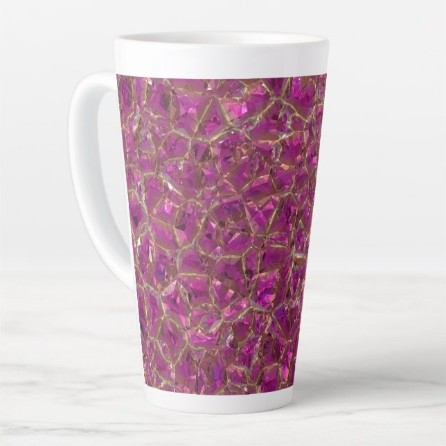 Tasse Latte Cristal rose et or (Angle gauche)