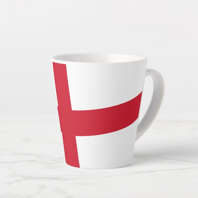 Tasse Latte Croix de St George ~ Drapeau d'Angleterre  (Angle droit)