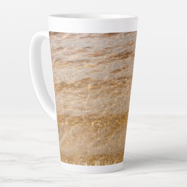 Tasse Latte Crystal Clear Water Sandy Beach Ocean Sea 2021 (Angle gauche)