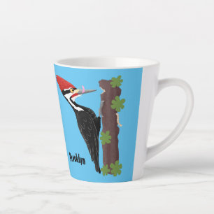 Tasse Latte Cue drôle Pileated woodpecker dessin d'illustratio