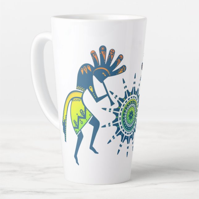 Tasse Latte Culture amérindienne - Soleil Danser Kokopelli 5 (Angle gauche)