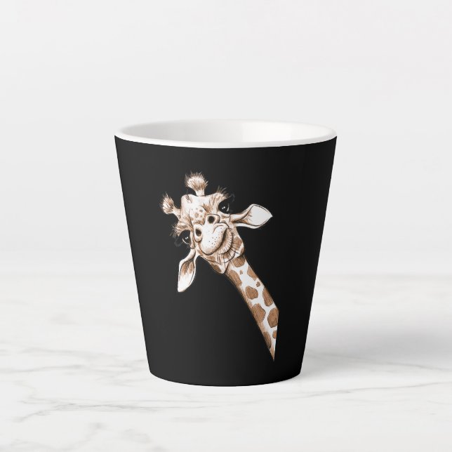Tasse Latte Curieuse Giraffe Funny Zoo Animal Costume Cadeau (Devant)