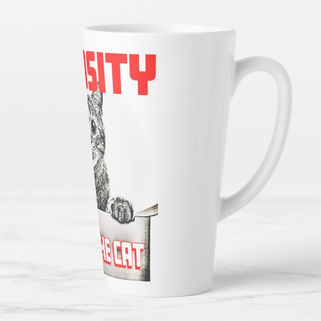 Tasse Latte Curiosité soignée Chat (Droite)