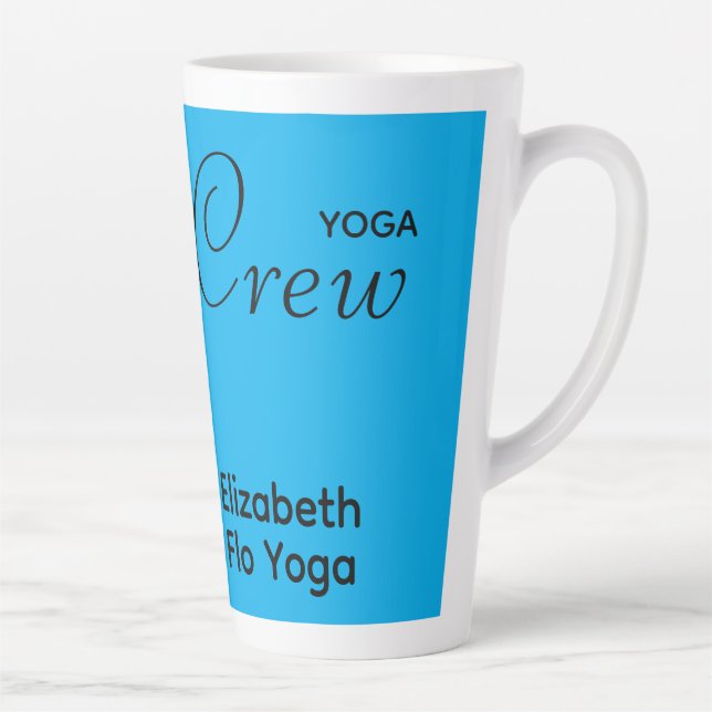 Tasse Latte Custom Print Yoga Crew Azure Blue (Droite)