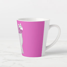 Tasse Latte Cute Alpaca avec coeur de parties scintillant