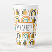 Cute Bumble Bee et Rainbows Motif